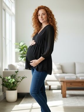 Isabel Maternity by Ingrid & Isabel Black V-Neck Maternity Tunic